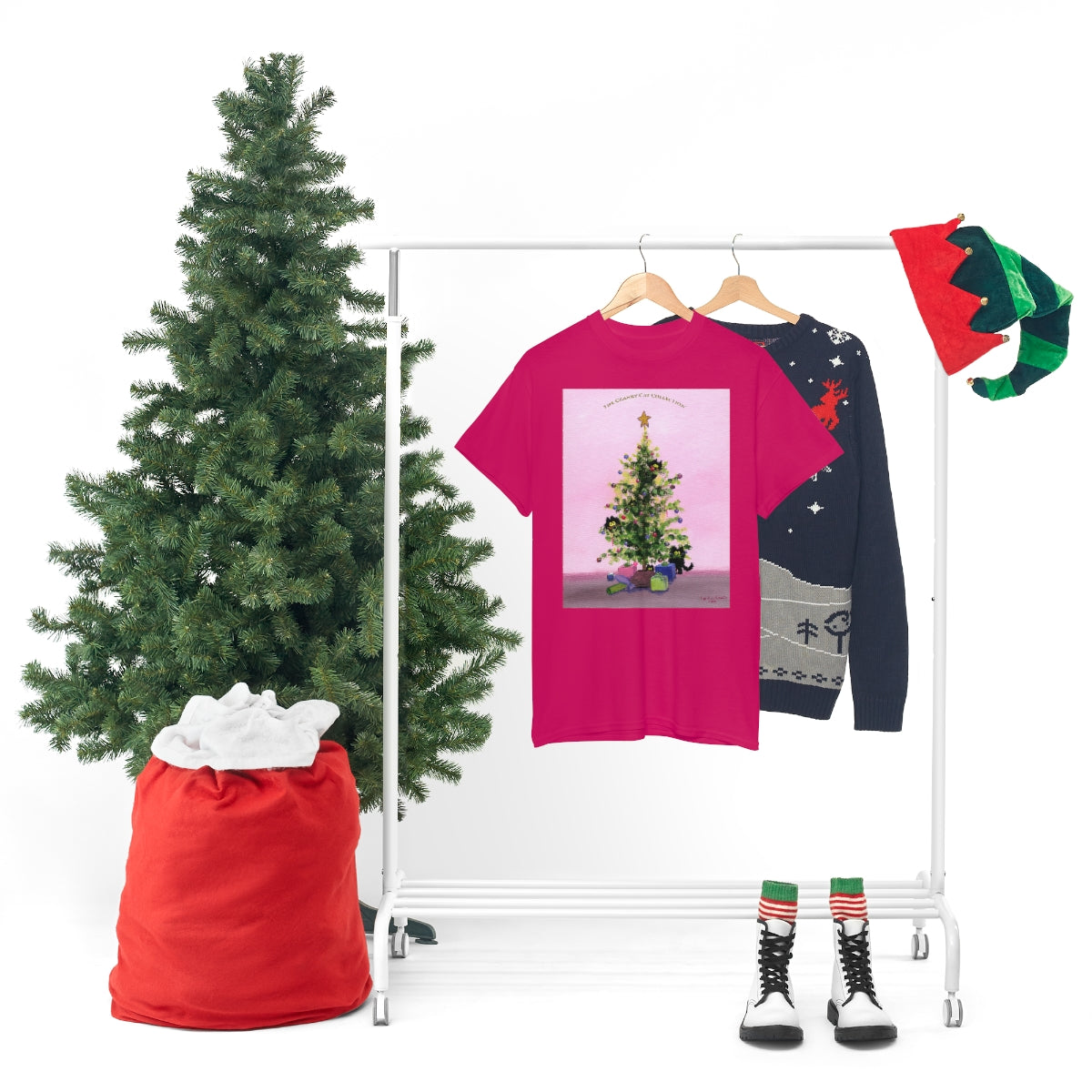 Cranky Cats In Your Christmas Tree - T-Shirt!  Free Shipping