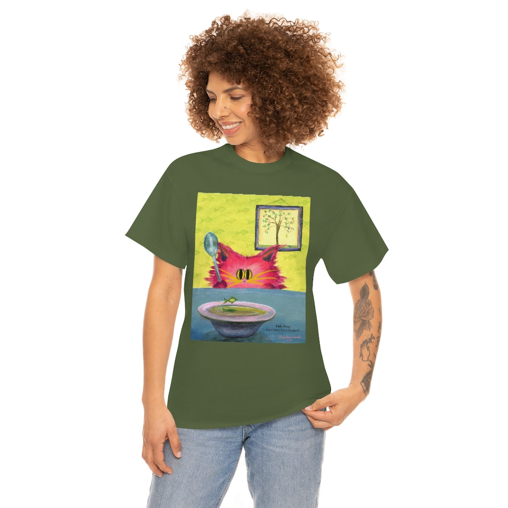 Fish Soup Kitty - Cranky Cat T-Shirt! Free Shipping