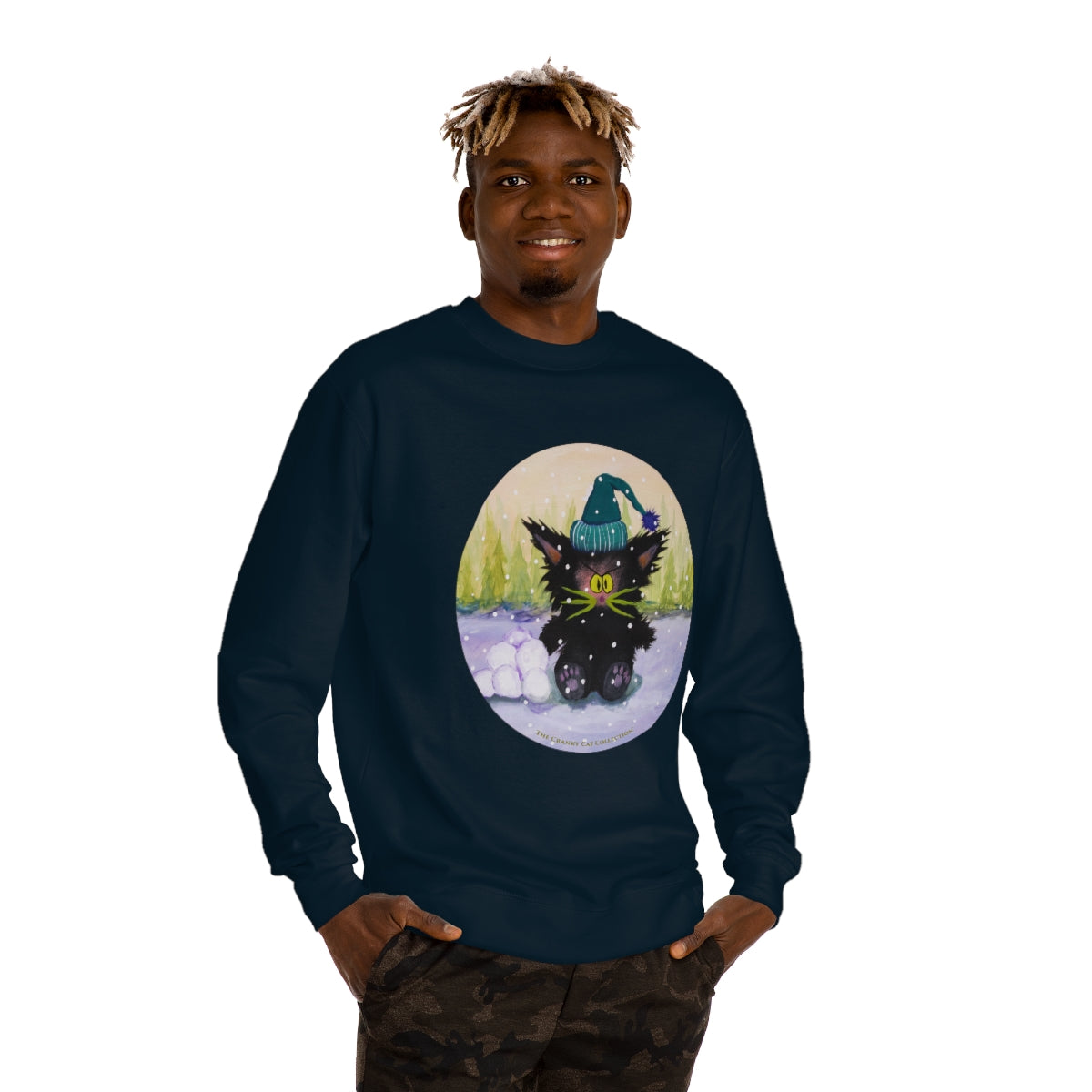 Cranky Cat Winter-Themed Sweatshirt - Free Shipping!