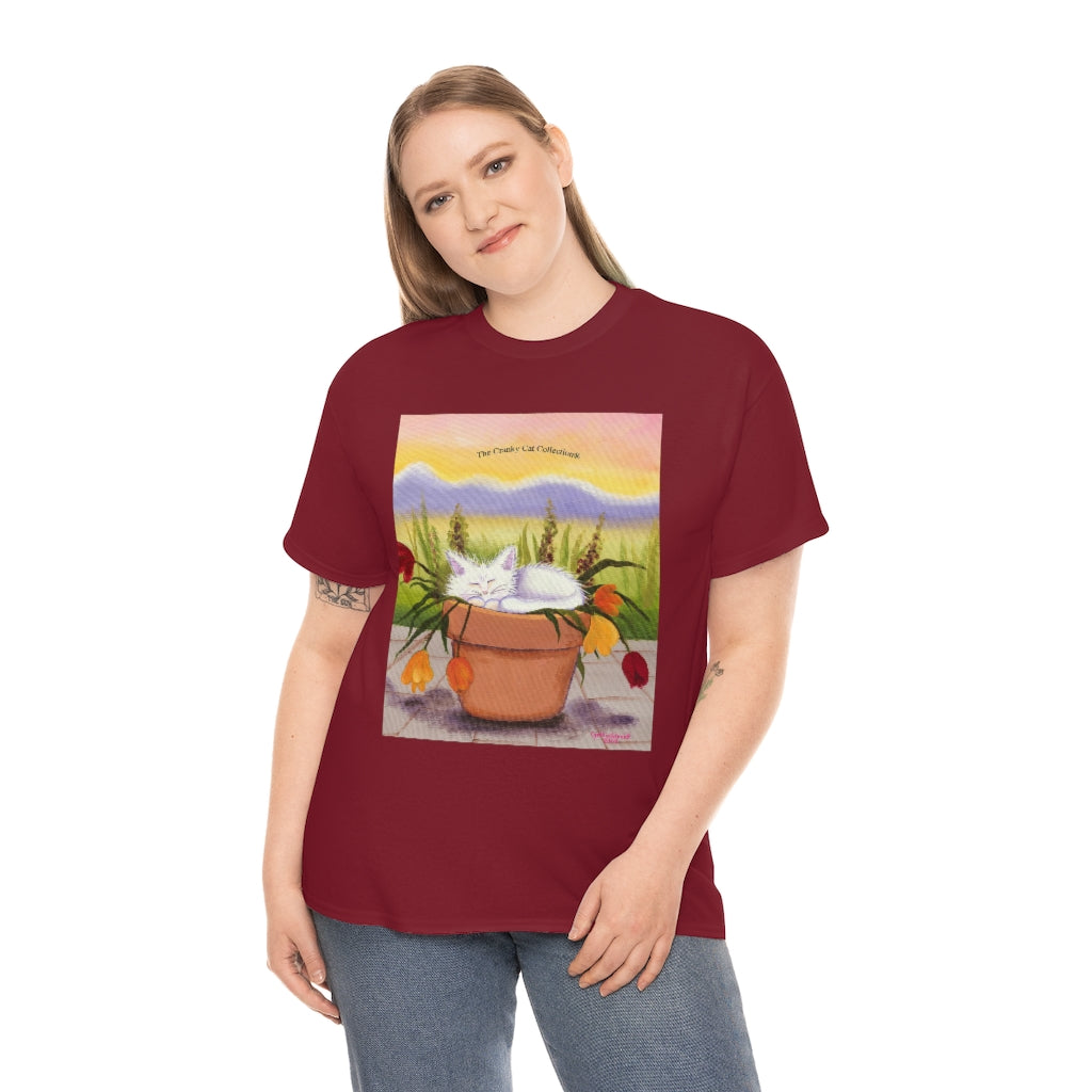 Flowerpot Kitty Cranky Cat T-Shirt! Free Shipping