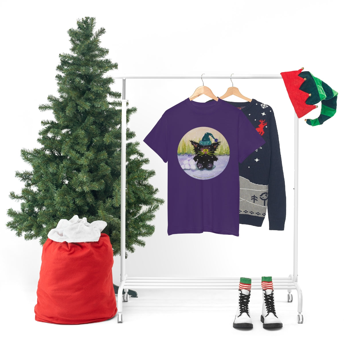 Cranky Cat WInter-Themed T-Shirt -  Free Shipping!