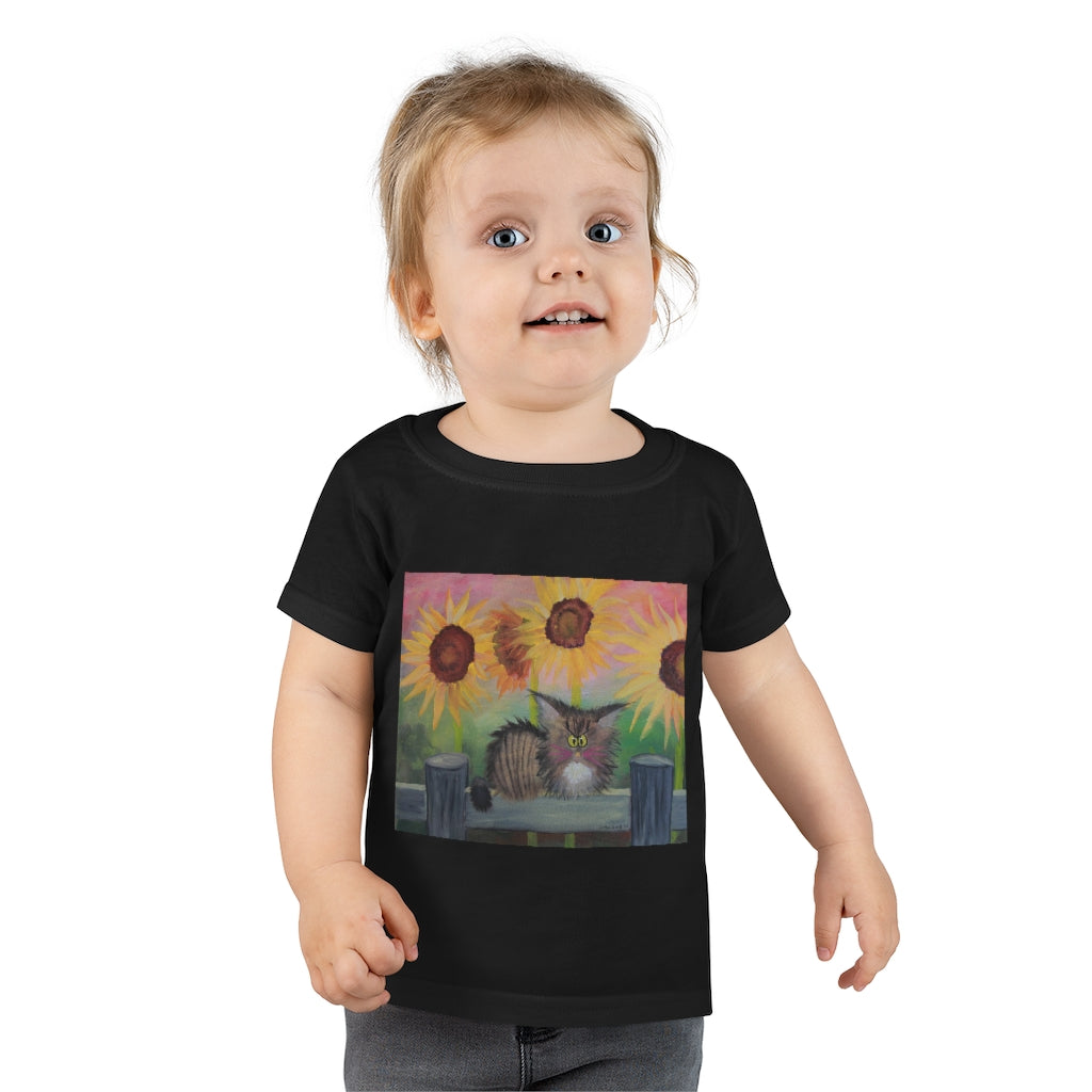 Toddlers' Stella with Sunflowers Cranky Cat T-Shirt! Free Shipping