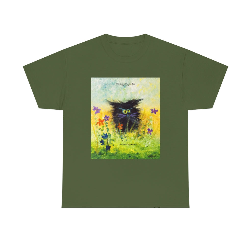 Coffee Black Cranky Cat T-Shirt! Free Shipping