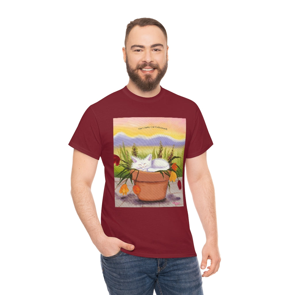 Flowerpot Kitty Cranky Cat T-Shirt! Free Shipping