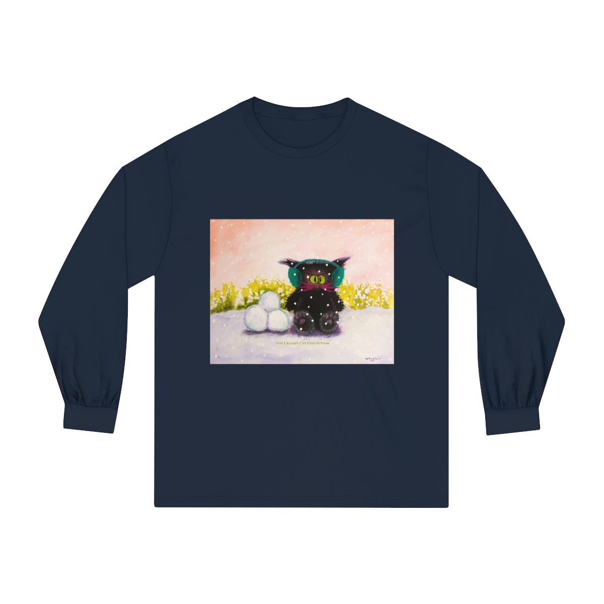 Winter Cranky Cat Long Sleeve T-Shirt - Free Shipping!