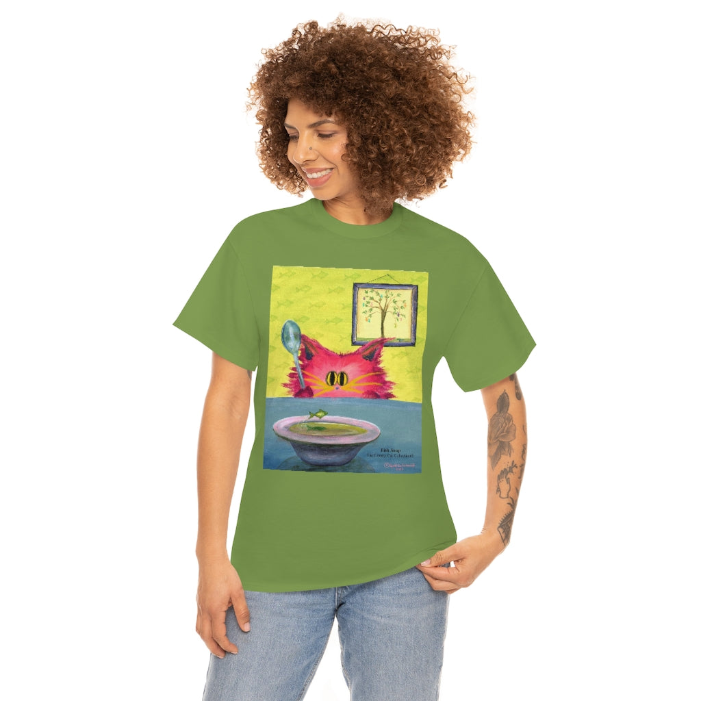 Fish Soup Kitty - Cranky Cat T-Shirt! Free Shipping