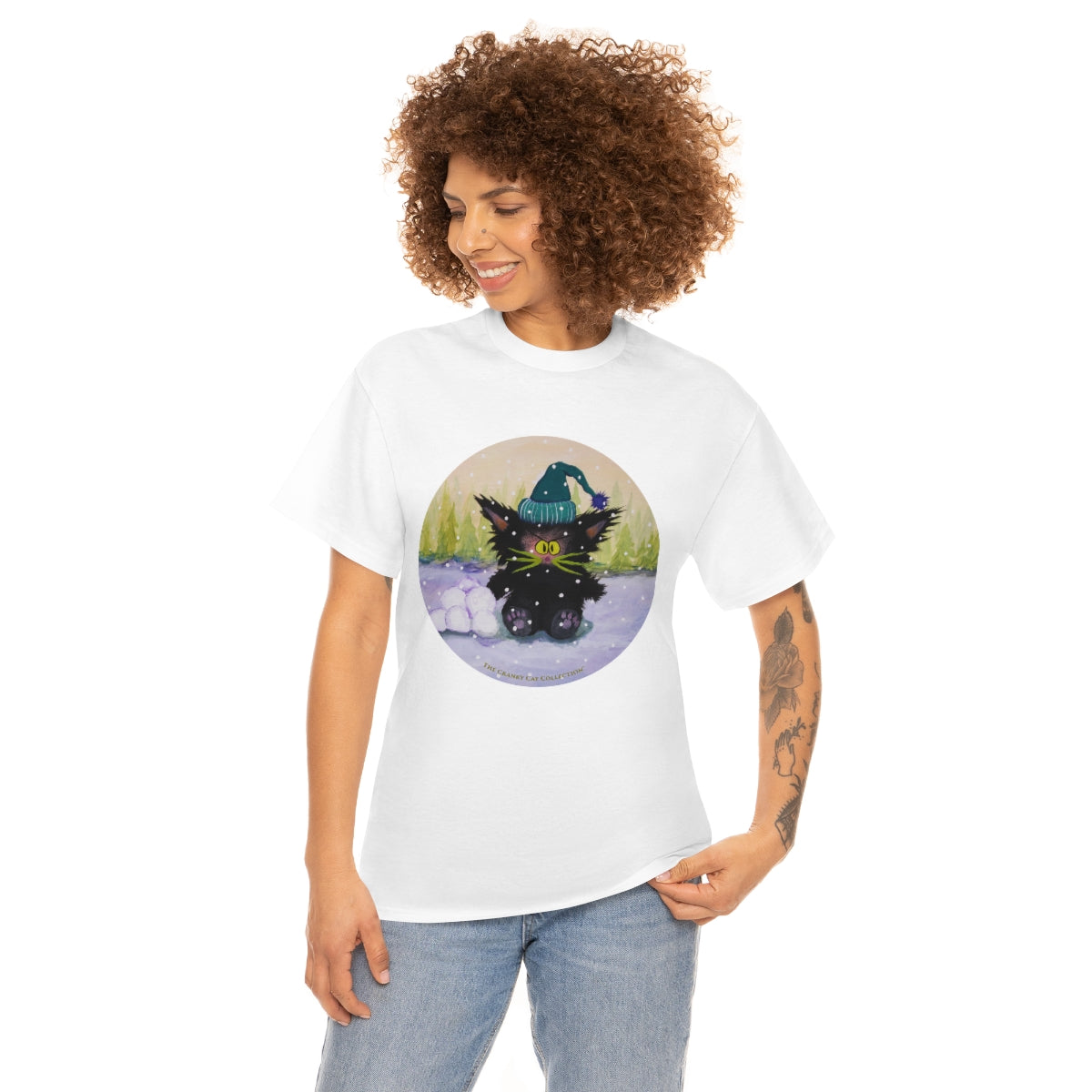Cranky Cat WInter-Themed T-Shirt - Free Shipping!