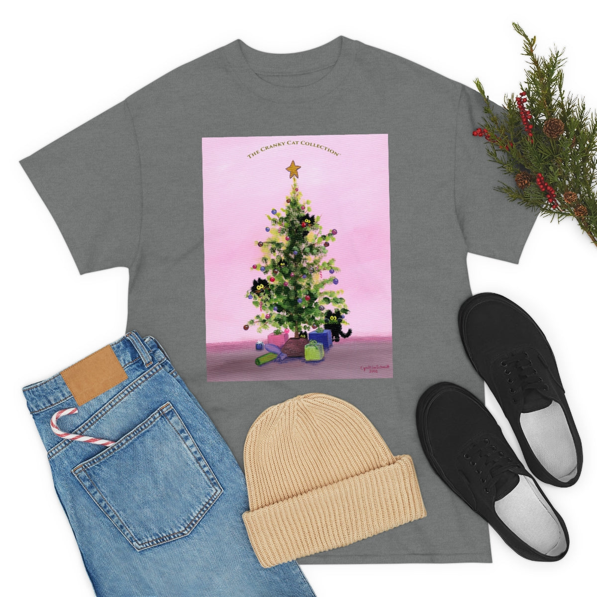 Cranky Cats In Your Christmas Tree - T-Shirt! Free Shipping