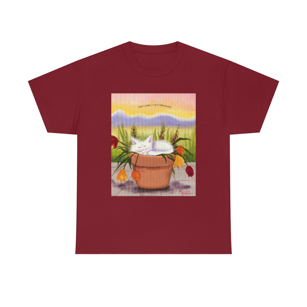 Flowerpot Kitty Cranky Cat T-Shirt! Free Shipping