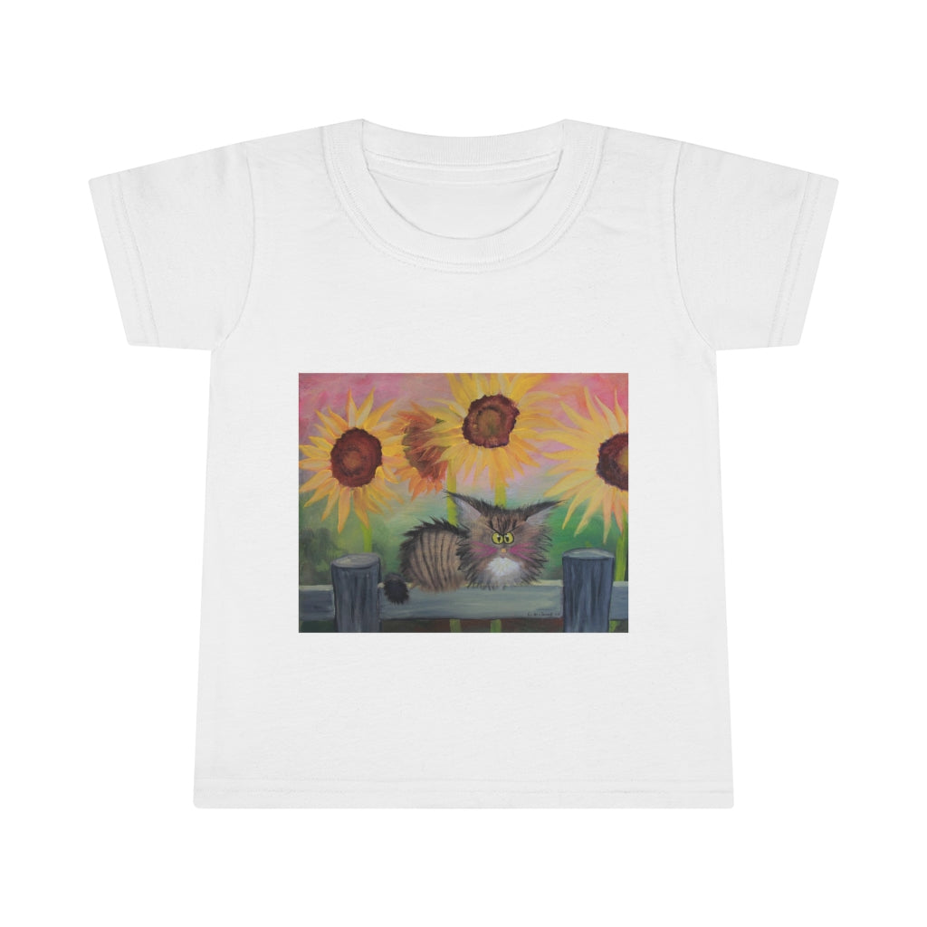 Toddlers' Stella with Sunflowers Cranky Cat T-Shirt! Free Shipping