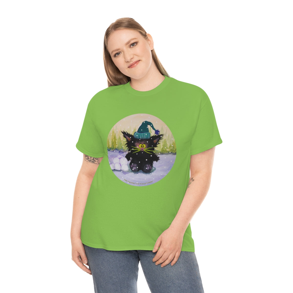 Cranky Cat WInter-Themed T-Shirt - Free Shipping!