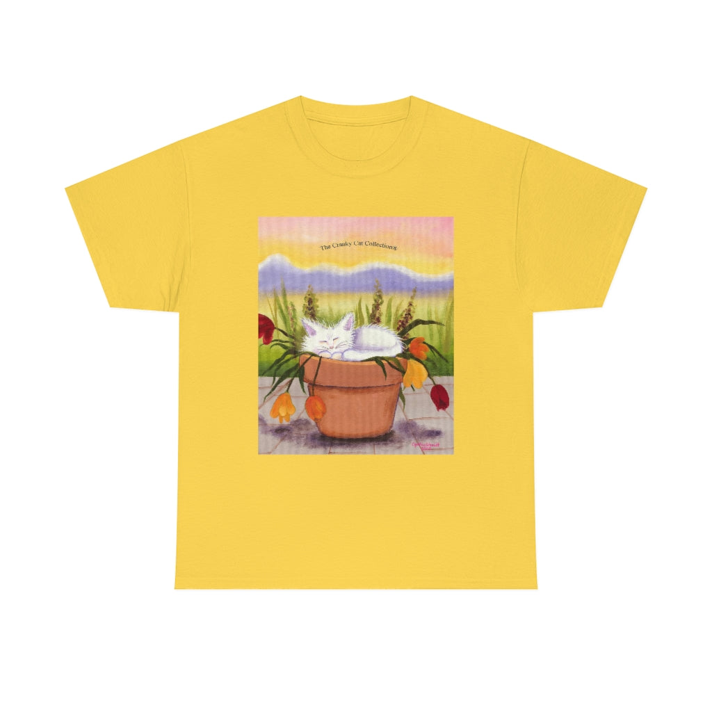 Flowerpot Kitty Cranky Cat T-Shirt! Free Shipping