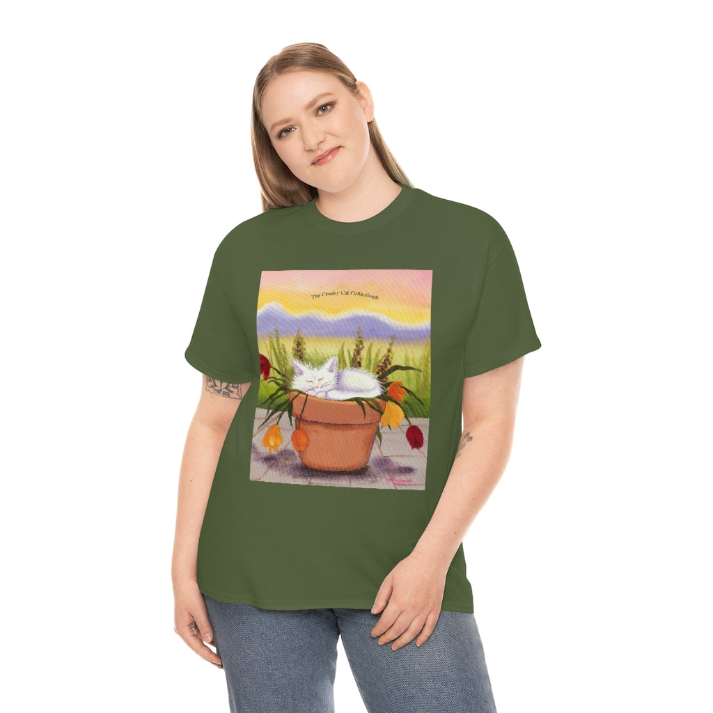 Flowerpot Kitty Cranky Cat T-Shirt!  Free Shipping