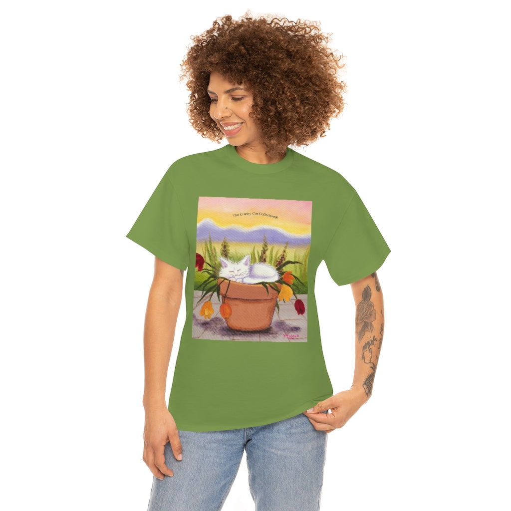 Flowerpot Kitty Cranky Cat T-Shirt!  Free Shipping