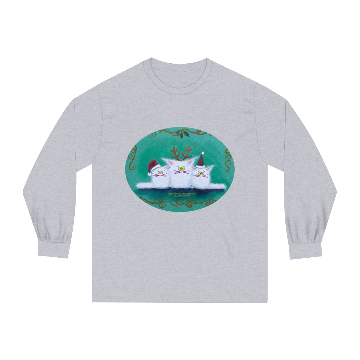 Christmas Cranky Cat Long Sleeve T-Shirt - Free Shipping!