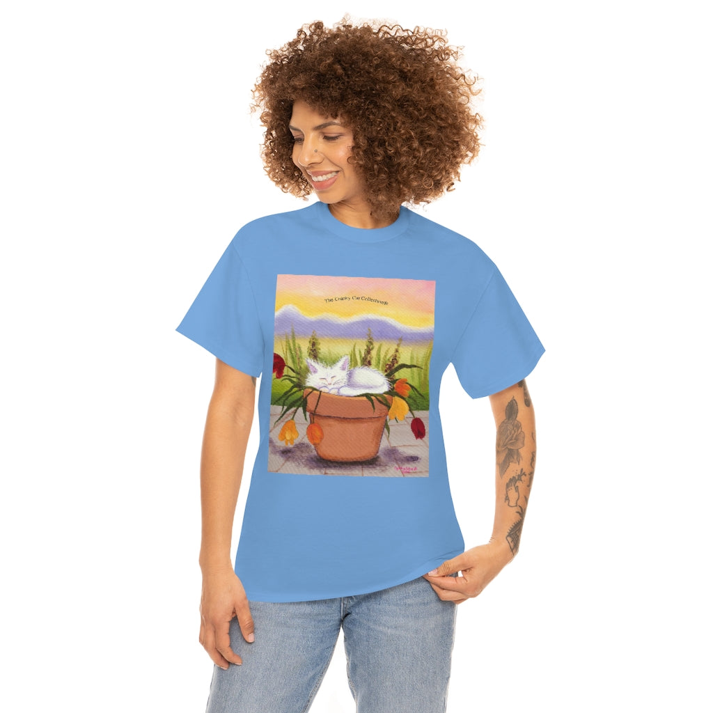 Flowerpot Kitty Cranky Cat T-Shirt!  Free Shipping