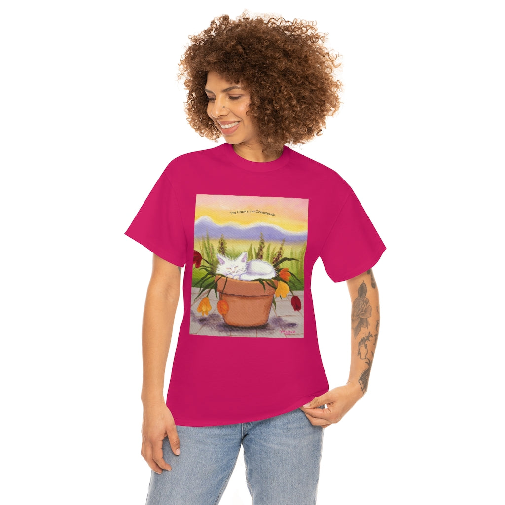 Flowerpot Kitty Cranky Cat T-Shirt! Free Shipping