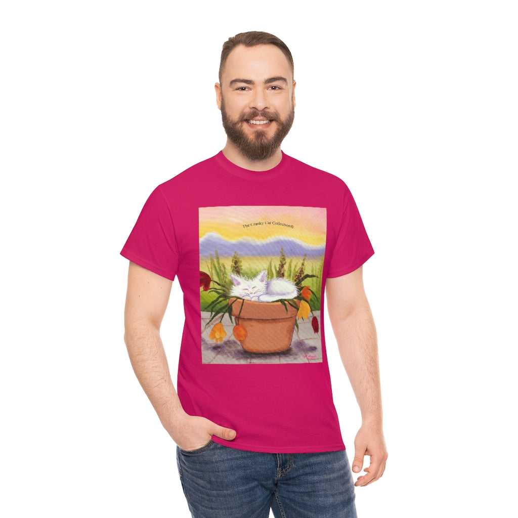 Flowerpot Kitty Cranky Cat T-Shirt! Free Shipping