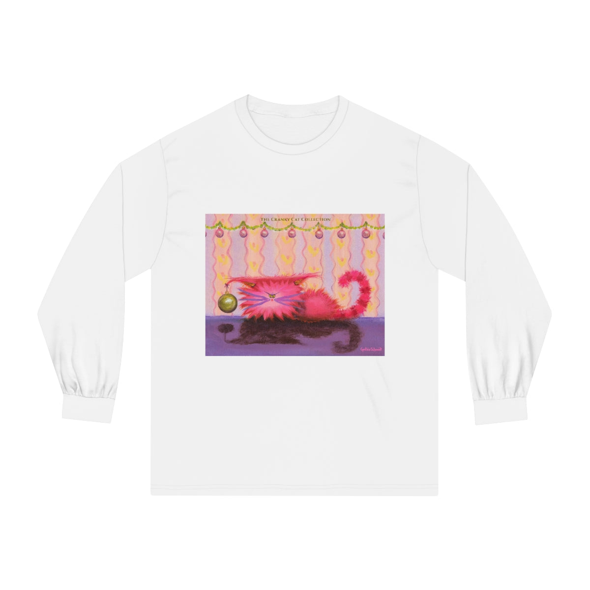 Cranky Cat Winter-Themed Long Sleeve T-Shirt - Free Shipping!