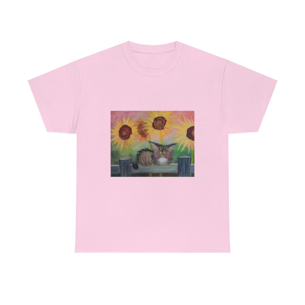 Stella with Sunflowers Cranky Cat T-Shirt! Free Shipping