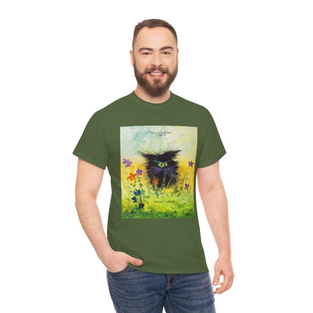 Coffee Black Cranky Cat T-Shirt! Free Shipping