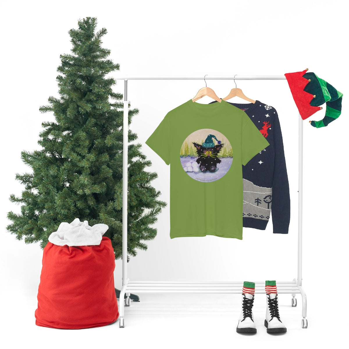 Cranky Cat WInter-Themed T-Shirt - Free Shipping!