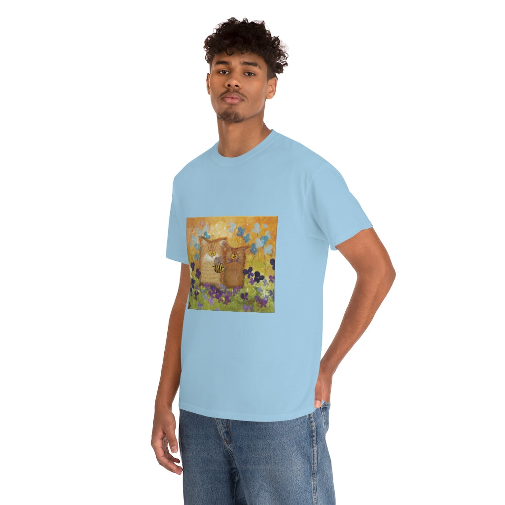 2 Orange Cranky Cats and BEE - T-Shirt! Free Shipping
