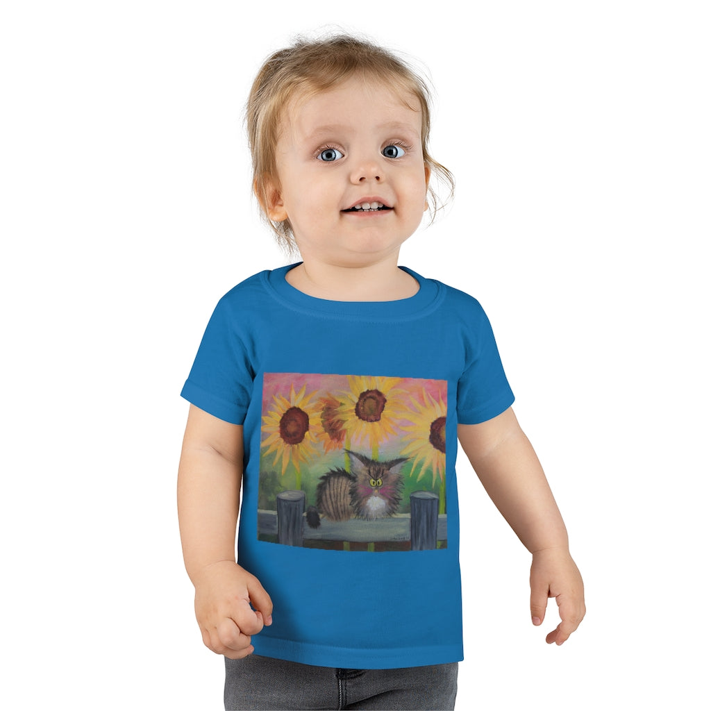 Toddlers' Stella with Sunflowers Cranky Cat T-Shirt! Free Shipping