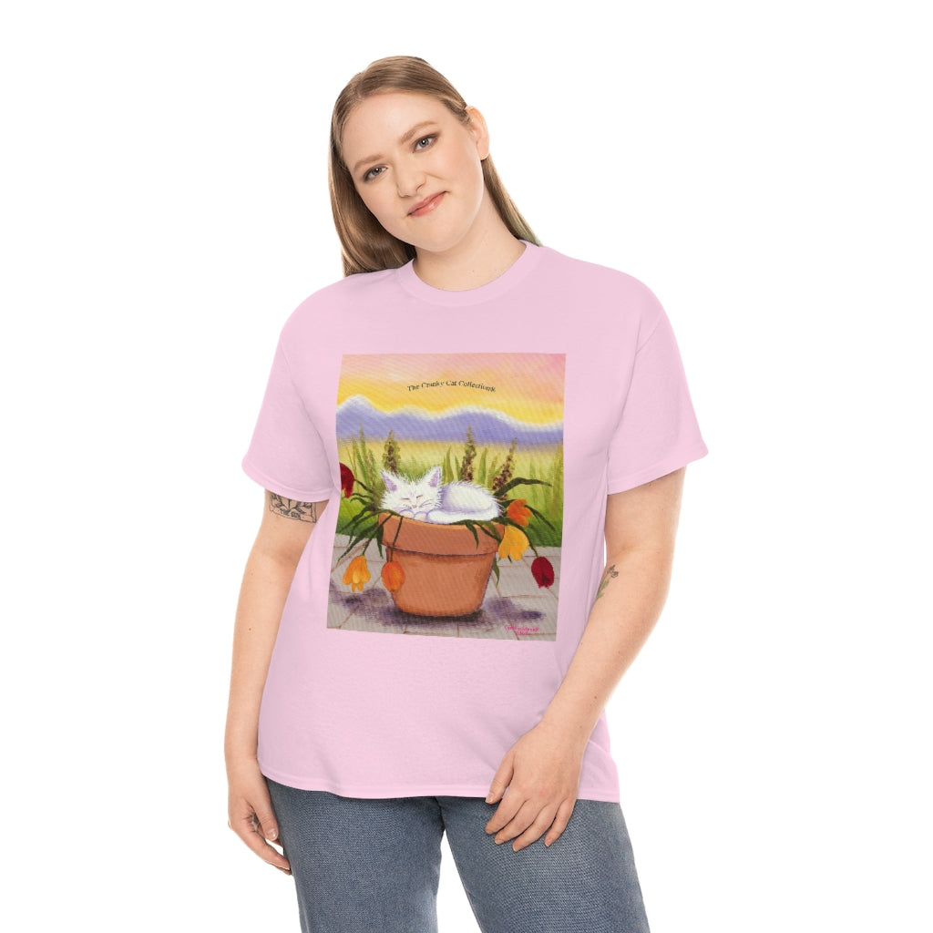 Flowerpot Kitty Cranky Cat T-Shirt!  Free Shipping