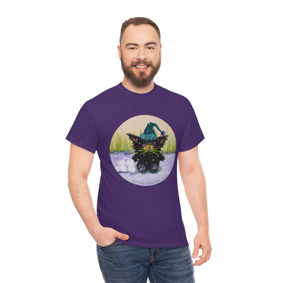 Cranky Cat WInter-Themed T-Shirt - Free Shipping!