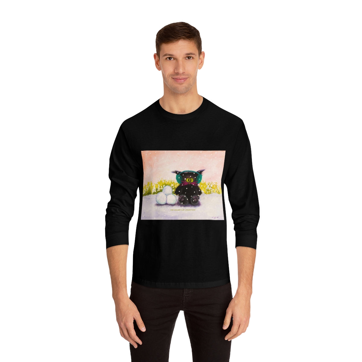 Winter Cranky Cat Long Sleeve T-Shirt - Free Shipping!
