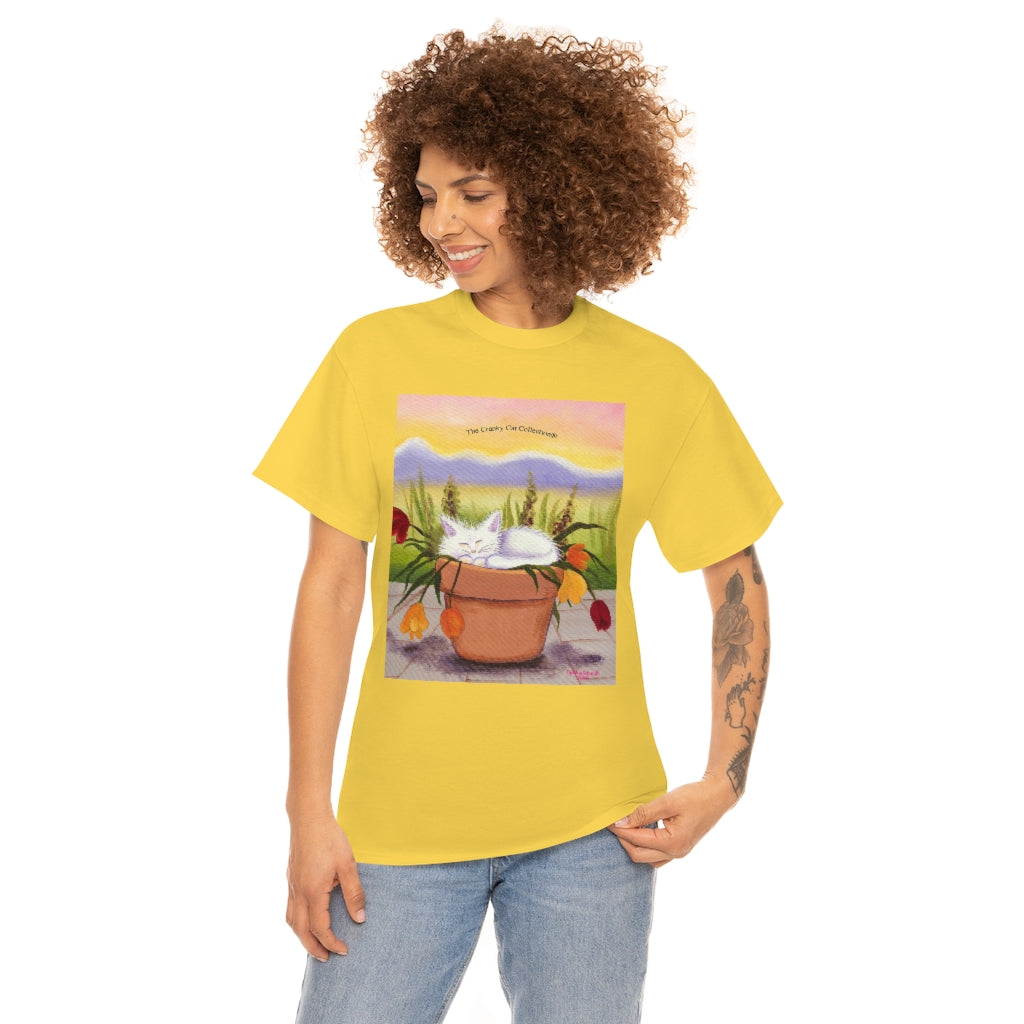 Flowerpot Kitty Cranky Cat T-Shirt!  Free Shipping