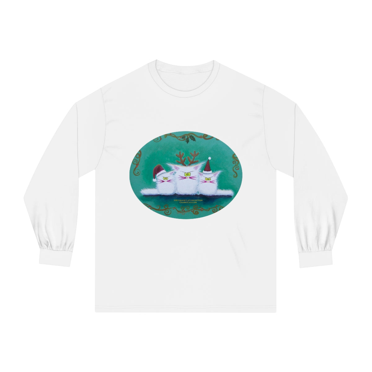 Christmas Cranky Cat Long Sleeve T-Shirt - Free Shipping!