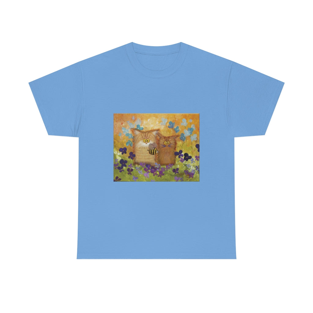 2 Orange Cranky Cats and BEE - T-Shirt! Free Shipping