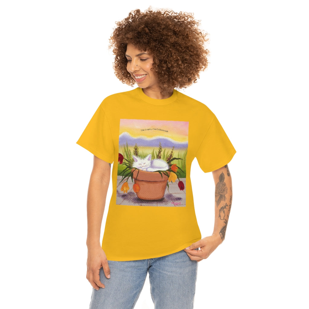 Flowerpot Kitty Cranky Cat T-Shirt!  Free Shipping