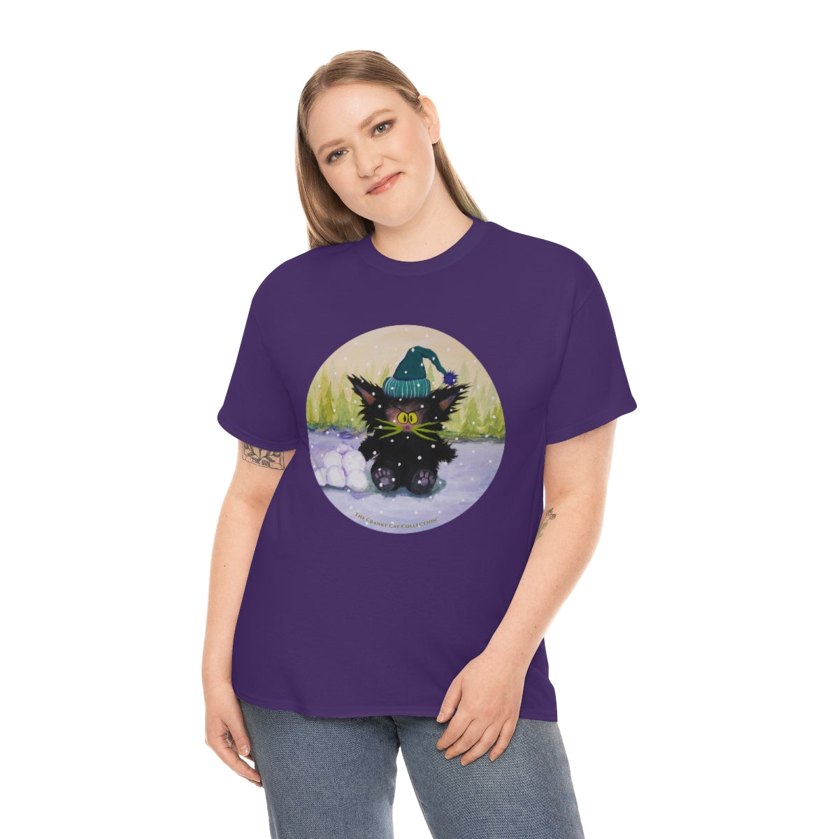 Cranky Cat WInter-Themed T-Shirt - Free Shipping!