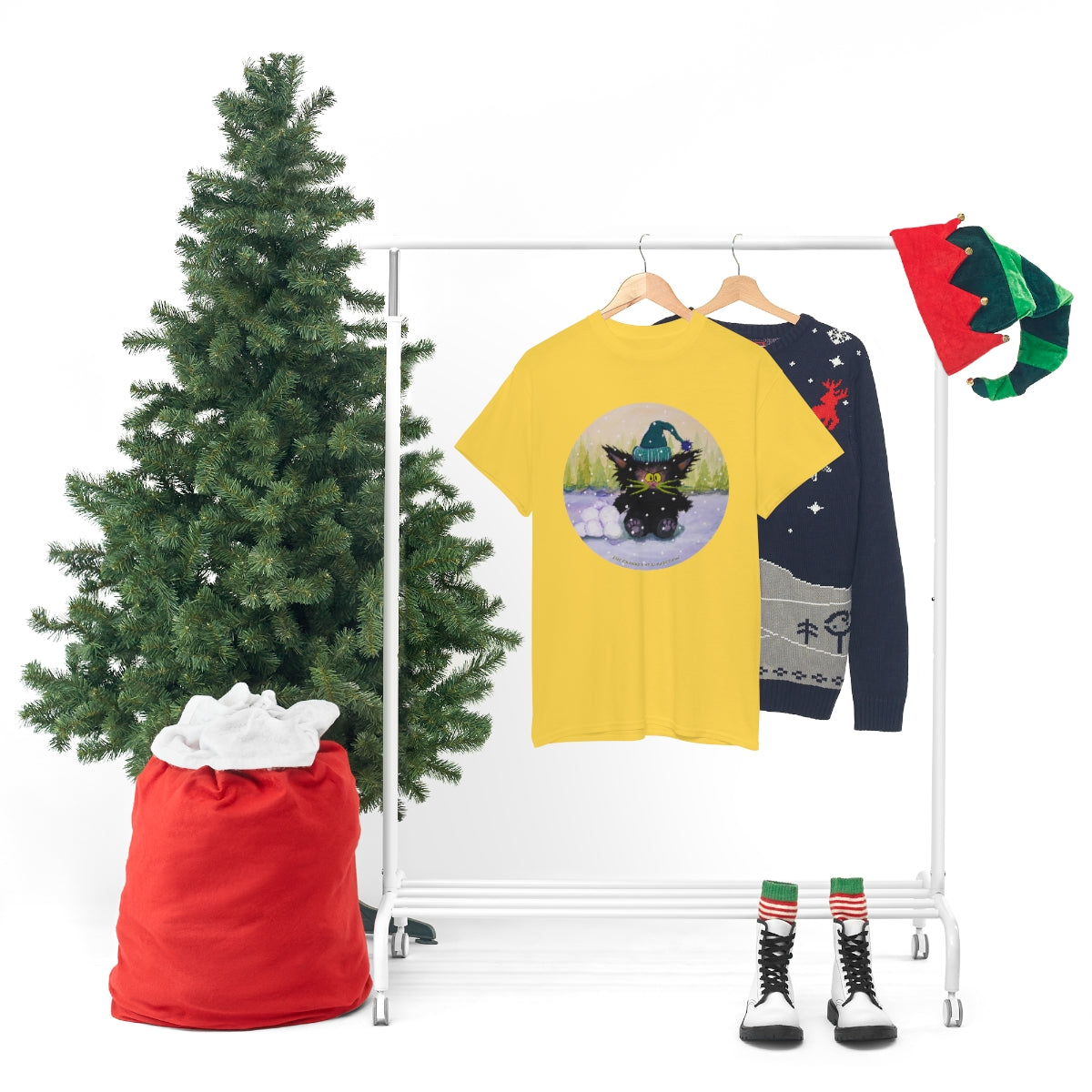 Cranky Cat WInter-Themed T-Shirt - Free Shipping!