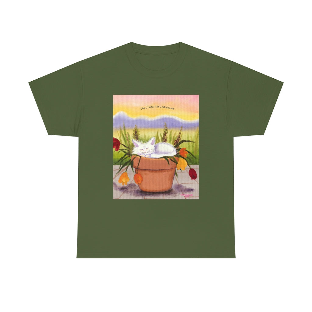 Flowerpot Kitty Cranky Cat T-Shirt!  Free Shipping