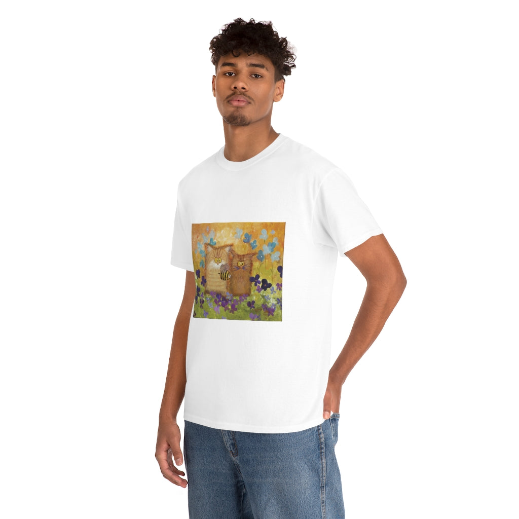 2 Orange Cranky Cats and BEE - T-Shirt! Free Shipping