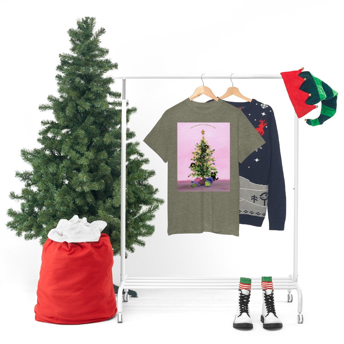 Cranky Cats In Your Christmas Tree - T-Shirt!  Free Shipping