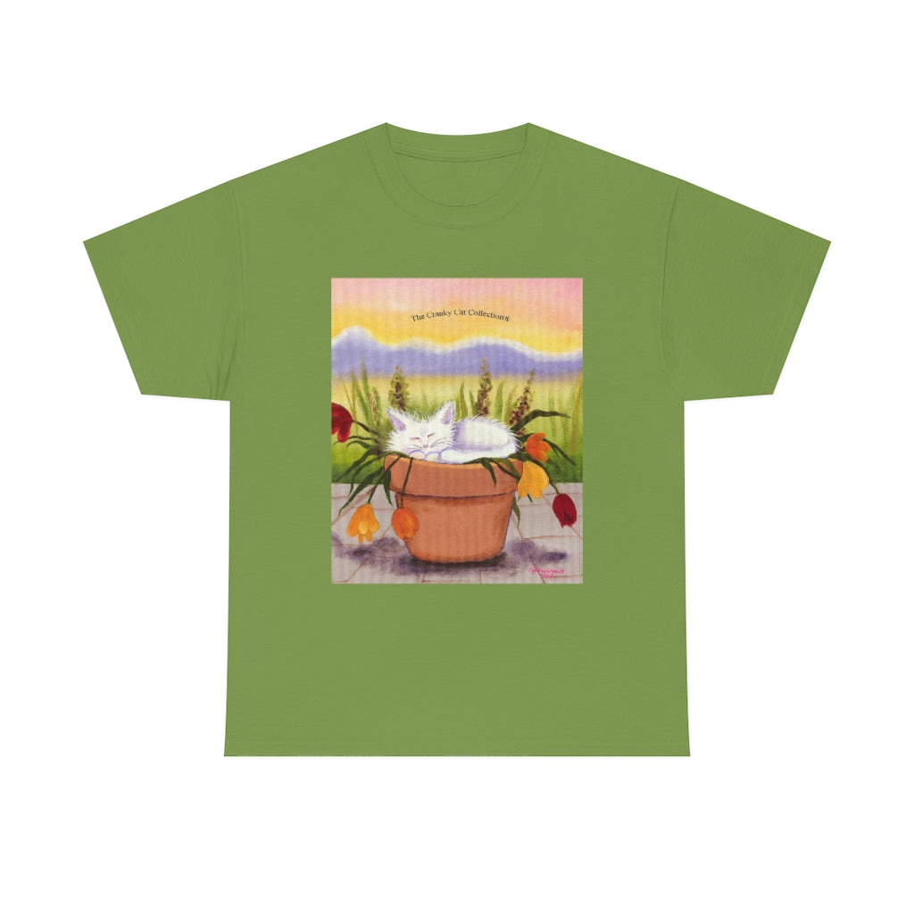 Flowerpot Kitty Cranky Cat T-Shirt! Free Shipping