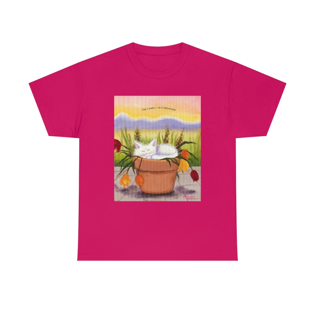 Flowerpot Kitty Cranky Cat T-Shirt! Free Shipping