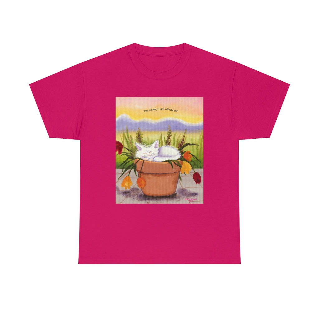 Flowerpot Kitty Cranky Cat T-Shirt!  Free Shipping