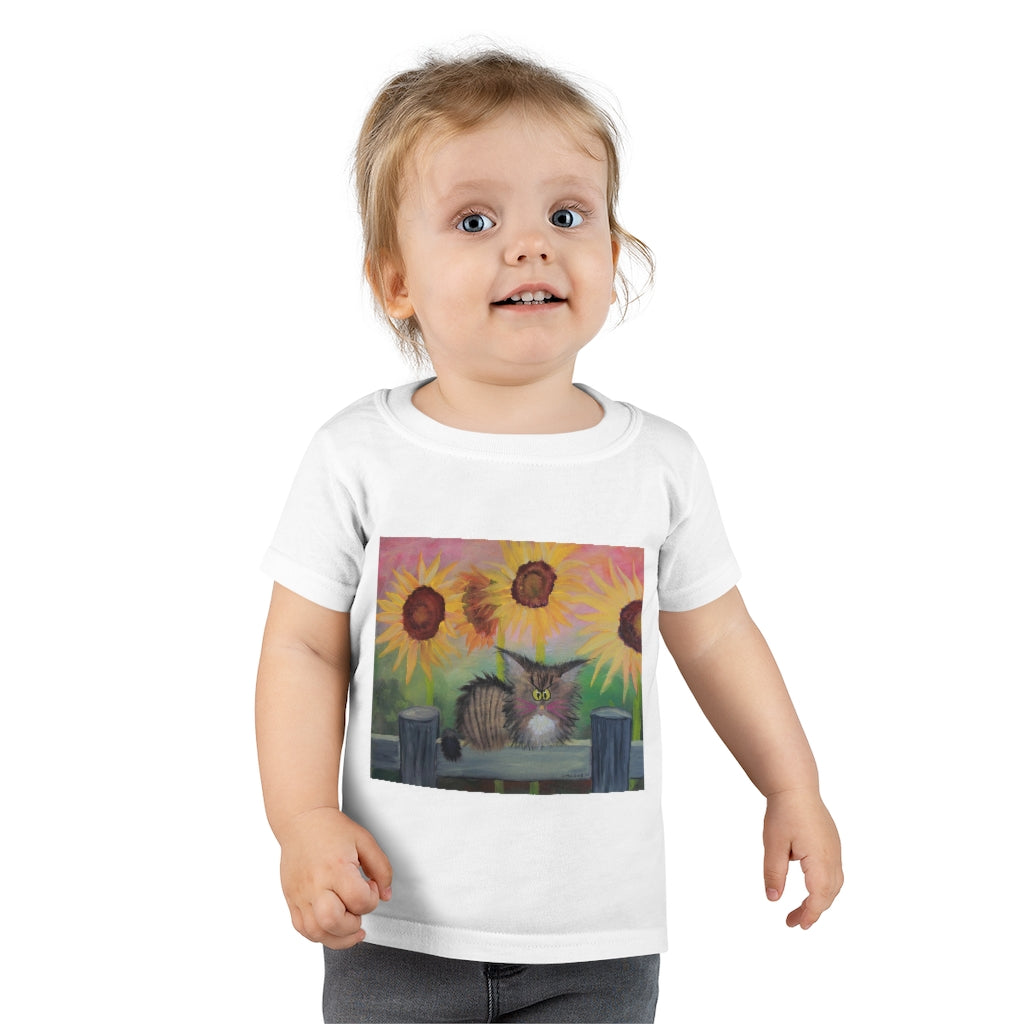 Toddlers' Stella with Sunflowers Cranky Cat T-Shirt! Free Shipping