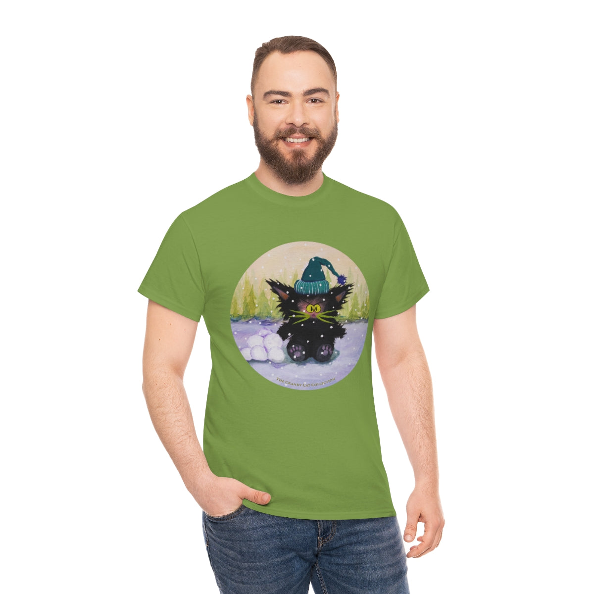 Cranky Cat WInter-Themed T-Shirt - Free Shipping!