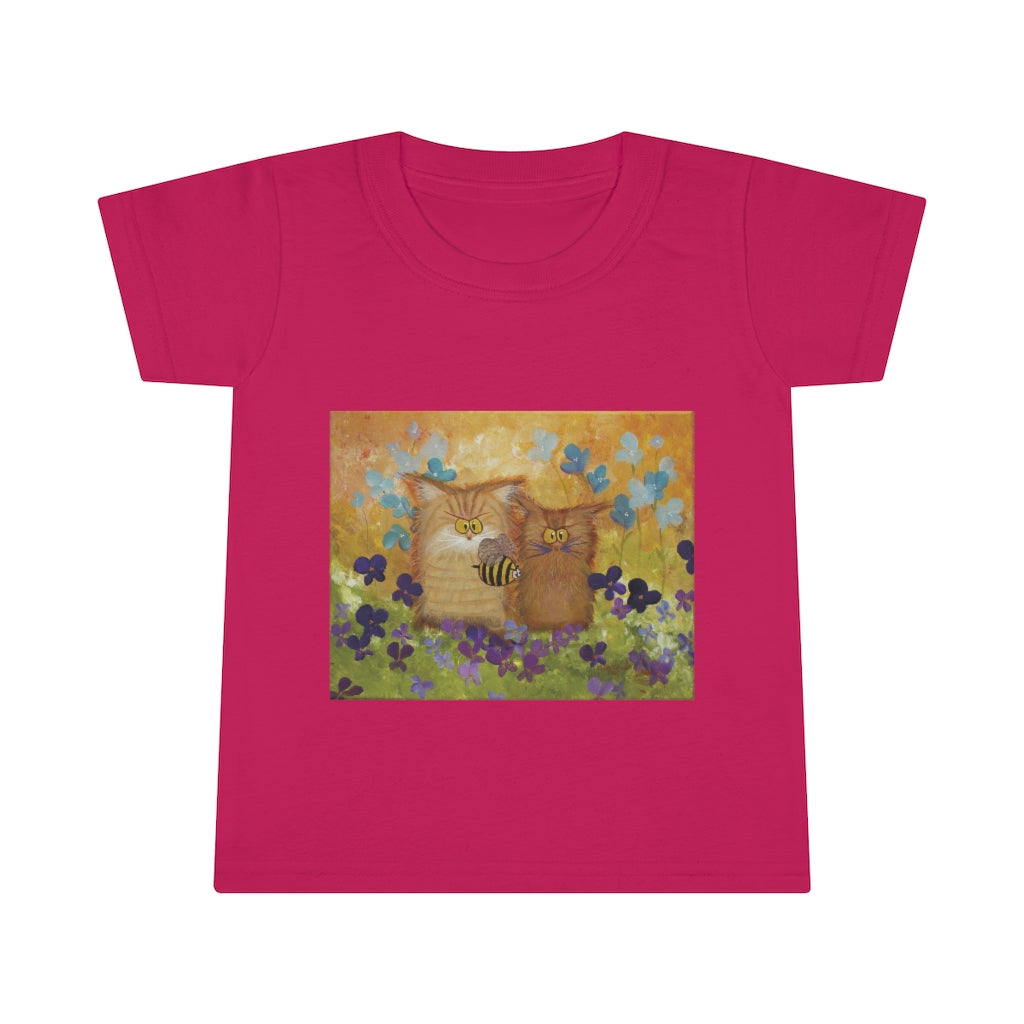 Toddlers' Orange Cranky Cats with BEE - T-Shirt! Free Shipping