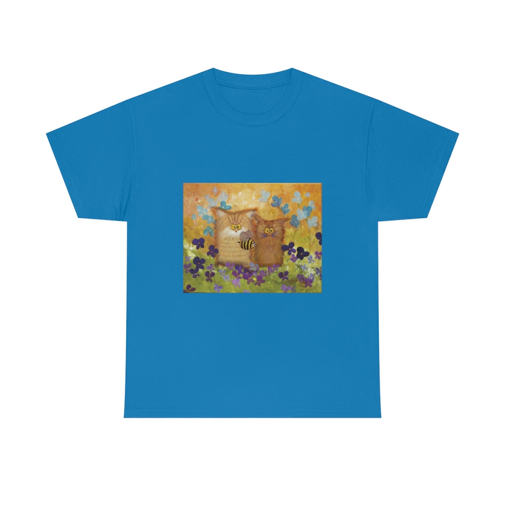 2 Orange Cranky Cats and BEE - T-Shirt! Free Shipping