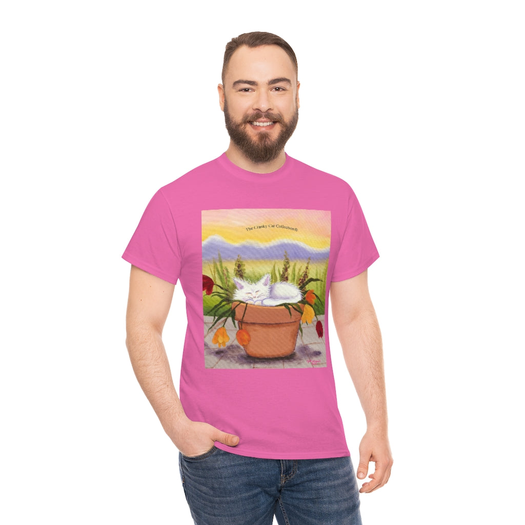 Flowerpot Kitty Cranky Cat T-Shirt! Free Shipping