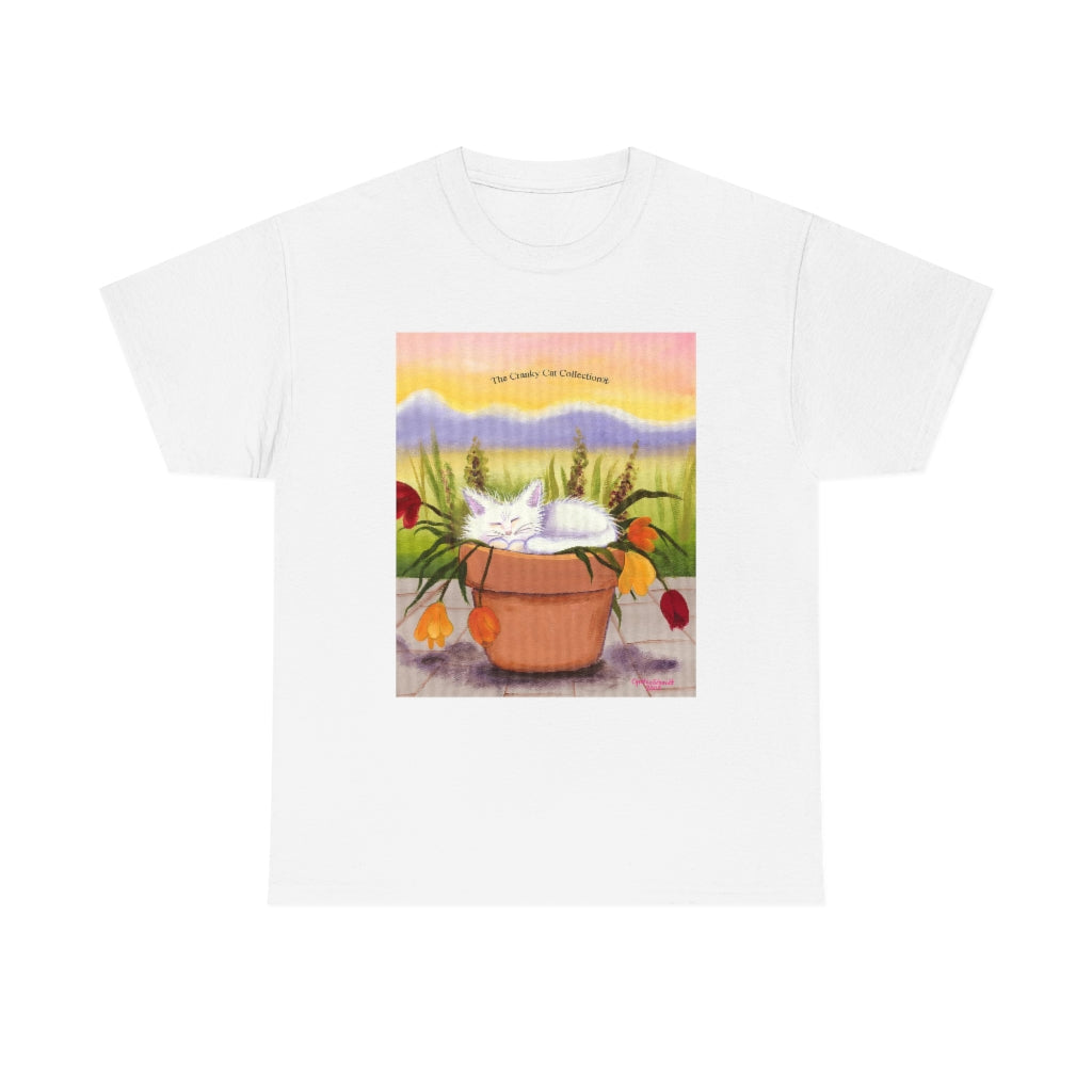 Flowerpot Kitty Cranky Cat T-Shirt! Free Shipping