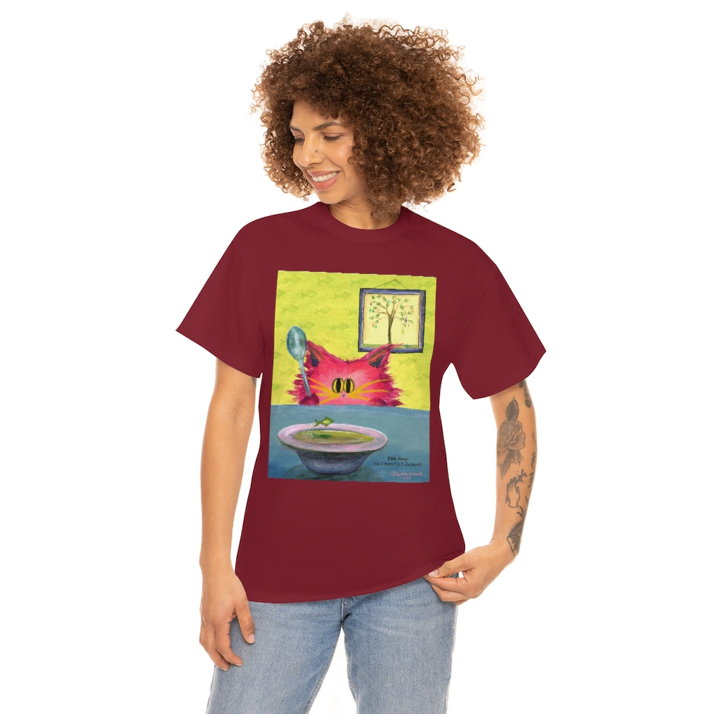 Fish Soup Kitty - Cranky Cat T-Shirt! Free Shipping